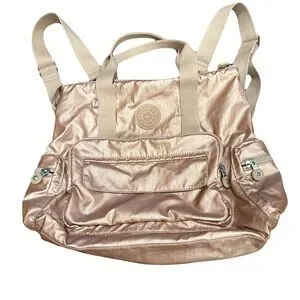 Kipling Rose Gold Metallic Pink Backpack. Excellent condition!!! Kipling Seoul Extra Large 17” Laptop Backpack Quartz  main image 2